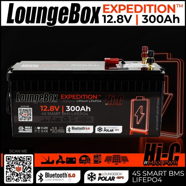 LoungeBox Expedition | 12V 300aH | BT5 + HEATING -30° | LiFePo Outdoor Akku Camping Caravan