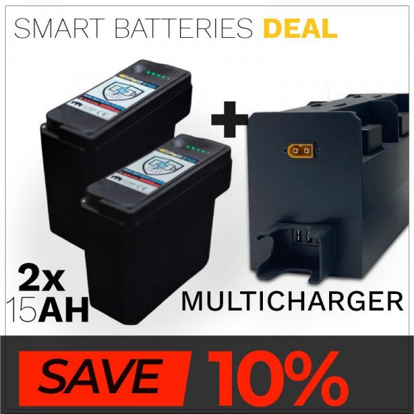 BlackWeek SmartPWR Advanced 2x AH Batterie + Smart Multicharger