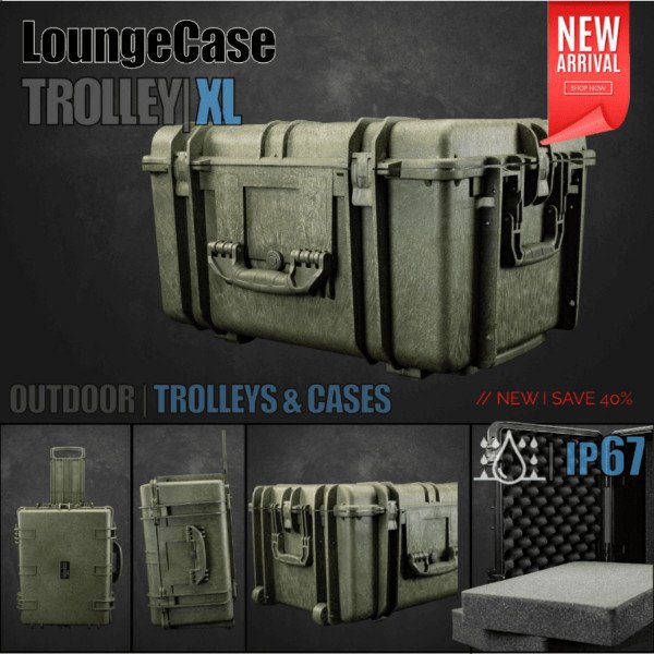 LoungeCase Trolley XL | Green | 67x51x36cm | incl. Foam