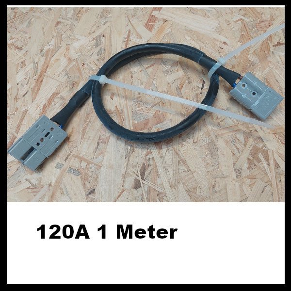 Anderson 120A Grey Con. | 120A Black Power cable 1000mm | Anderson 120A Grey Con.
