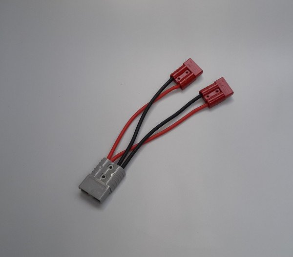 2x Anderson 50A Red Con | 100A Y Power cable 250mm | Anderson 120A Grey Con.