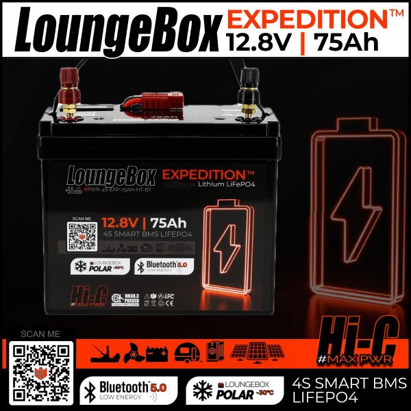 LoungeBox Expedition | 12V 75aH | BT5 + HEATING -30° | LiFePo Outdoor Akku Camping Caravan