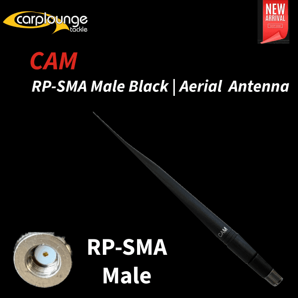 5.8 GHz antenna RP-SMA Male BLACK Connector with Print:"CAM"