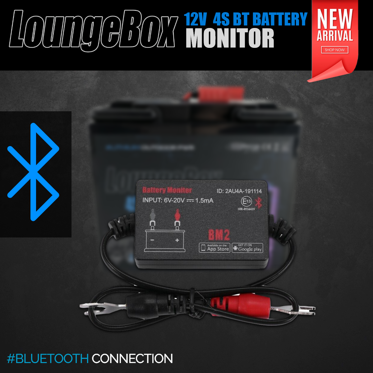 12V 4S Bluetooth Battery Monitor, OUTDOOR POWER ACCESSIORS & CABLES, OUTDOOR POWER, BAGS & CASES