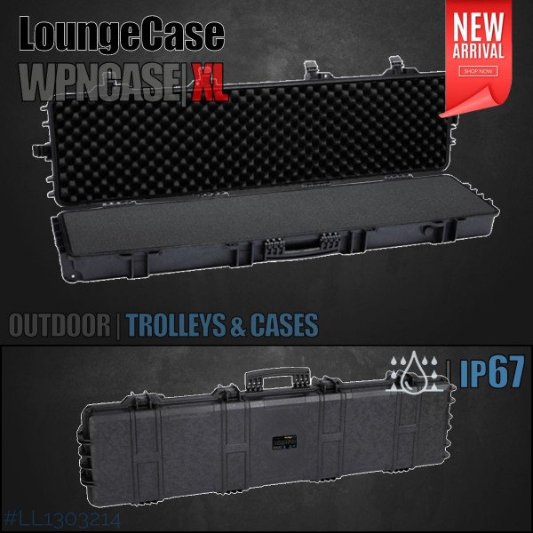 LoungeCase WPN XL | Black | 139x40x15cm | incl. Foam