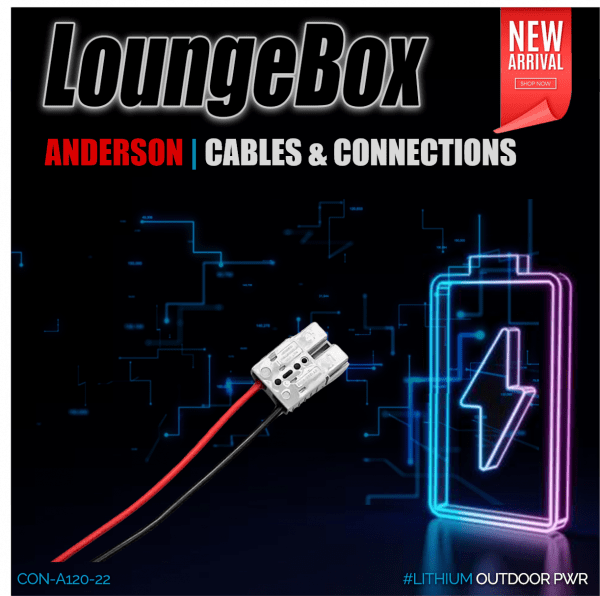 Anderson 120A Grey Con. | 8awg 100A Power cable (RED300mm Black 300mm) | other side 15mm Stripped