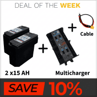 Deal of the Week| SmartPWR Battery Set  2x 15AH Batterie + Smart Multicharger + Cable