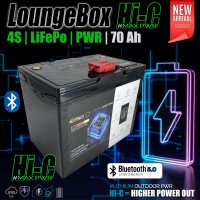 LoungeBox 12V PWR 70aH BT5#1 Outdoor Power ⚡ mit neuer CL Smart BT5 APP ✔ ⭐⭐⭐⭐⭐ | LiFePo BLUETOOTH Smart Akku Camping Caravan
